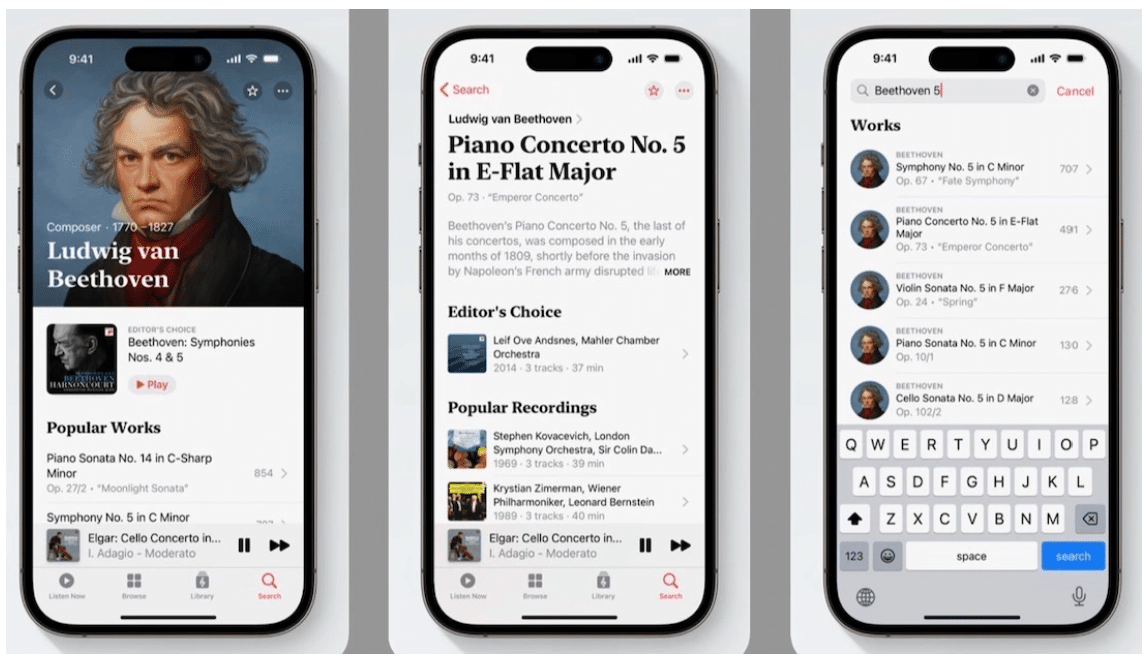 Debut of the Apple Music Classical App, Including More Than 5 Million Tracks